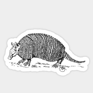 Armadillo walking along Sticker